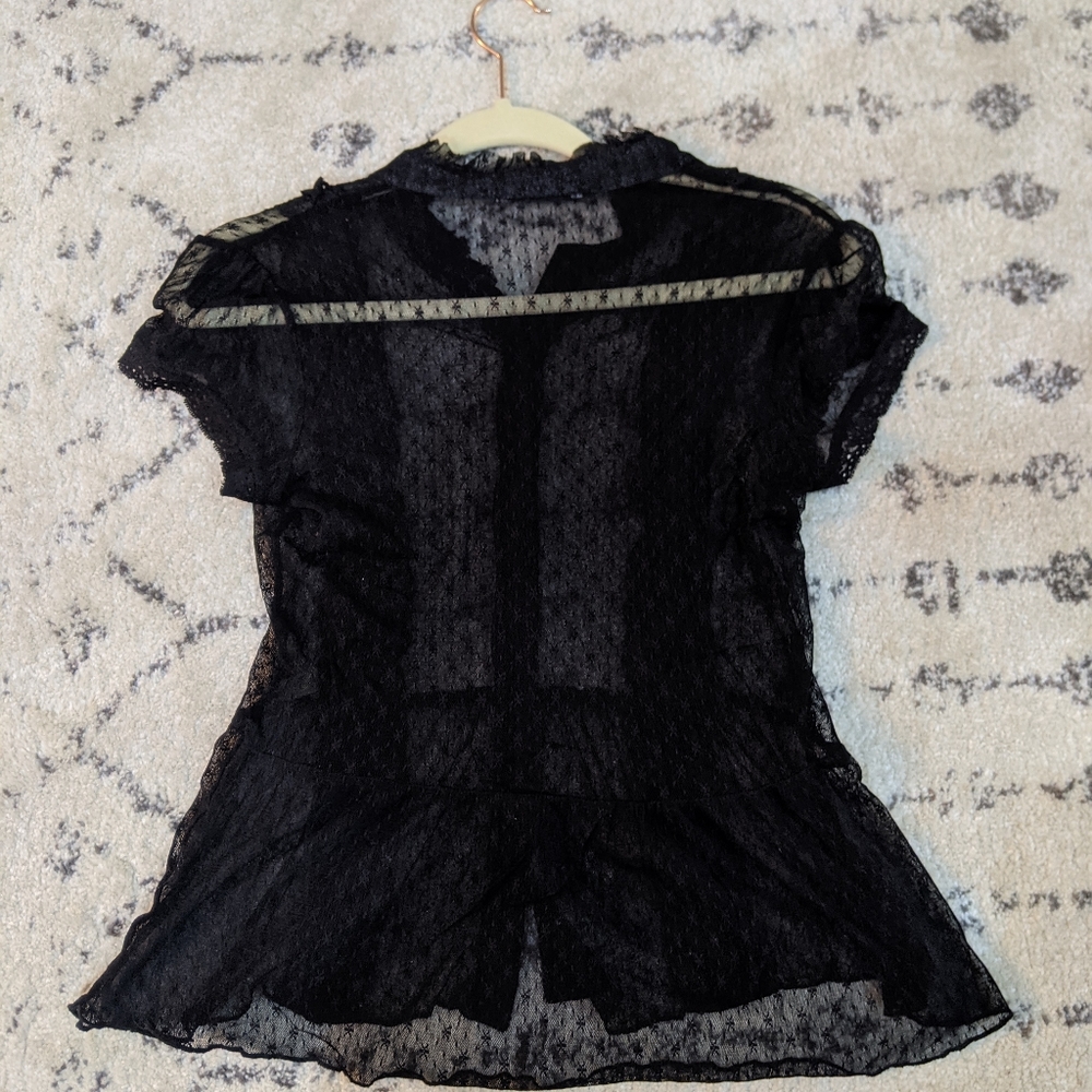 Monteau Cottagecore Dark Academia Lace Blouse